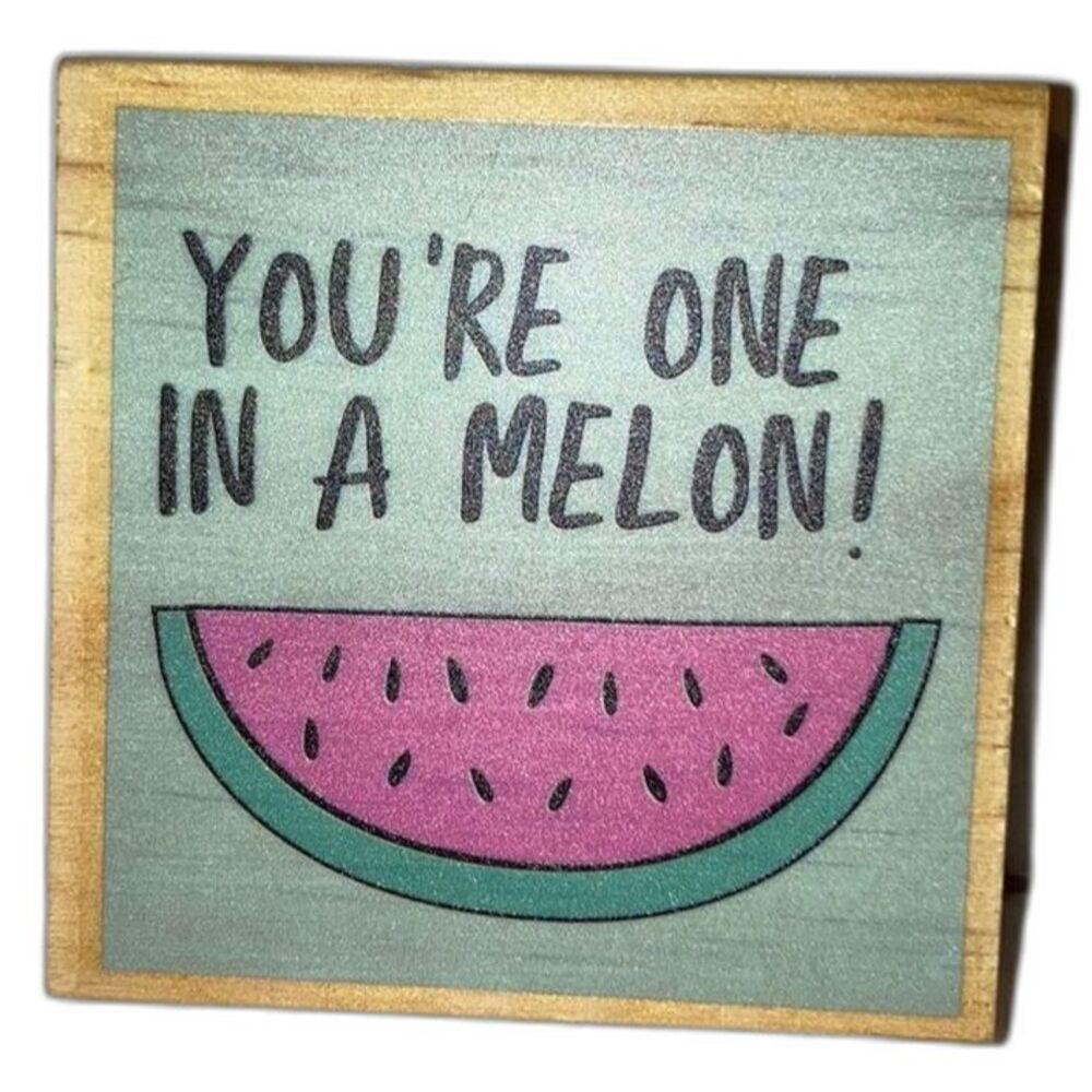 CRAFT SMART “You’re One in a Melon” Watermelon Wood Mounted Rubber Stamp 2.5"